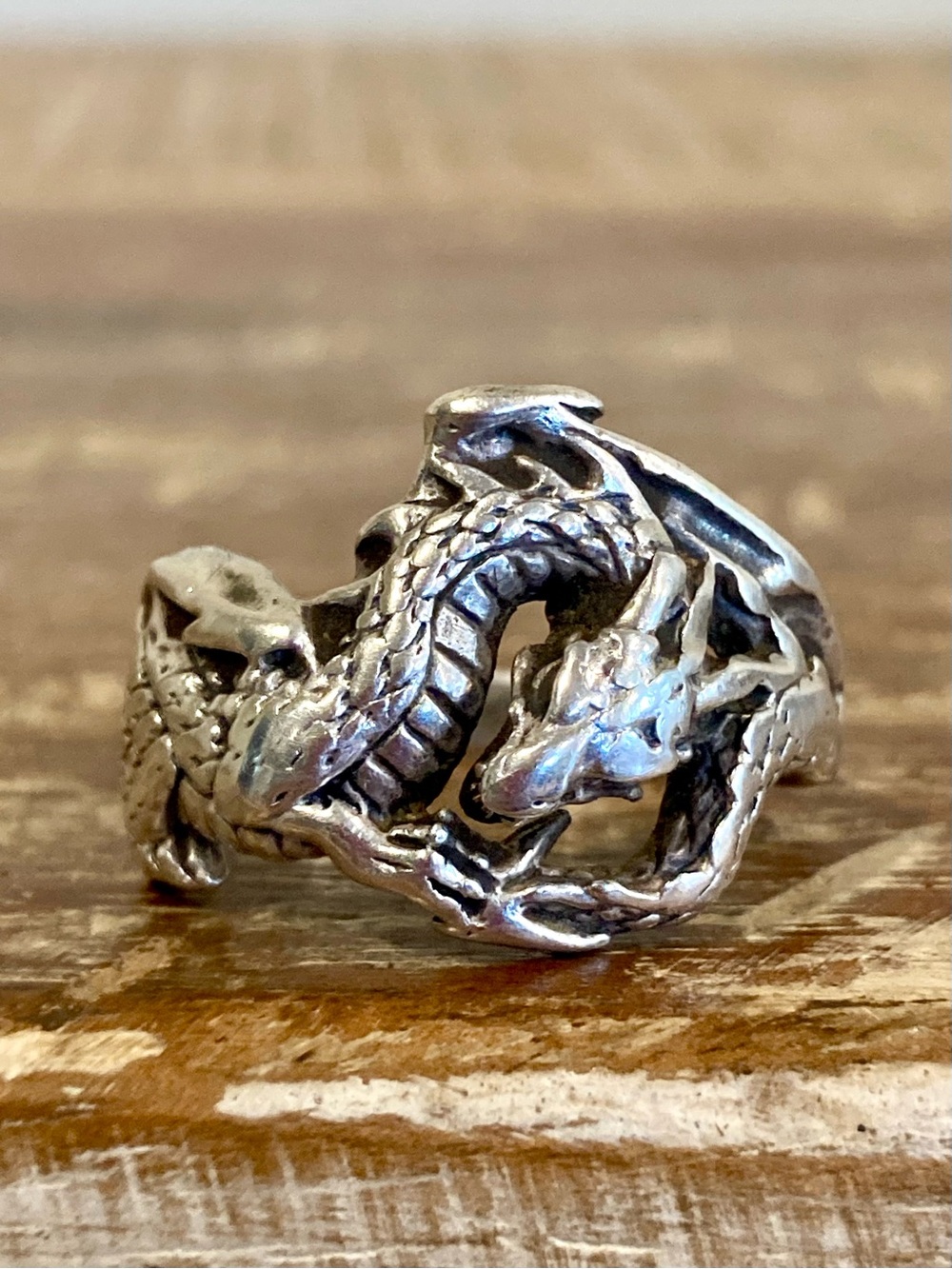 Peter Stone PSCL Sterling Silver 925 Fantasy Dragon Ring Sz 12.5